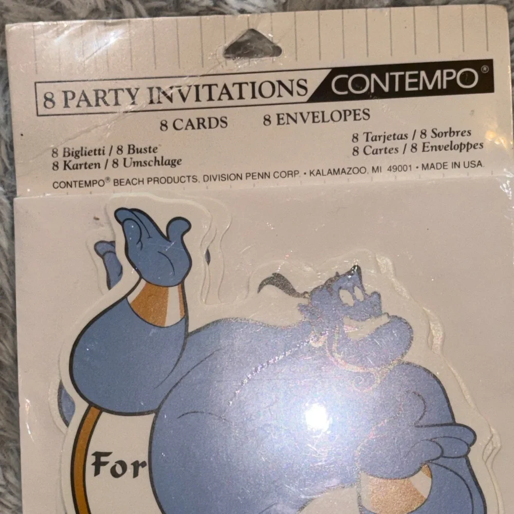 Contempo Aladdin Party Invitations - Blue and Gold 8 Cards and Envelopes